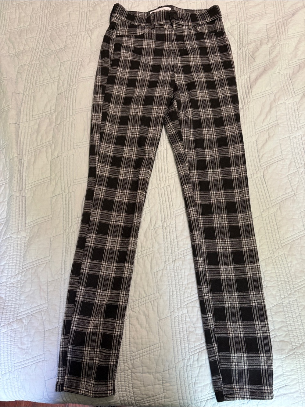 Black & White Plaid Skinny Pants